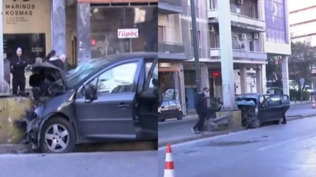 Σοκαριστικό τροχαίο με ένα νεκρό και δύο τραυματίες στη λεωφόρο Μεσογείων – Νεαρός άνδρας έχασε τον έλεγχο και «καρφώθηκε» σε κολώνα (video)