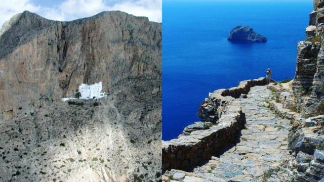 Δέος και θαυμασμός: Το ελληνικό νησί των Κυκλάδων με ένα από τα πιο εντυπωσιακά μοναστήρια του κόσμου