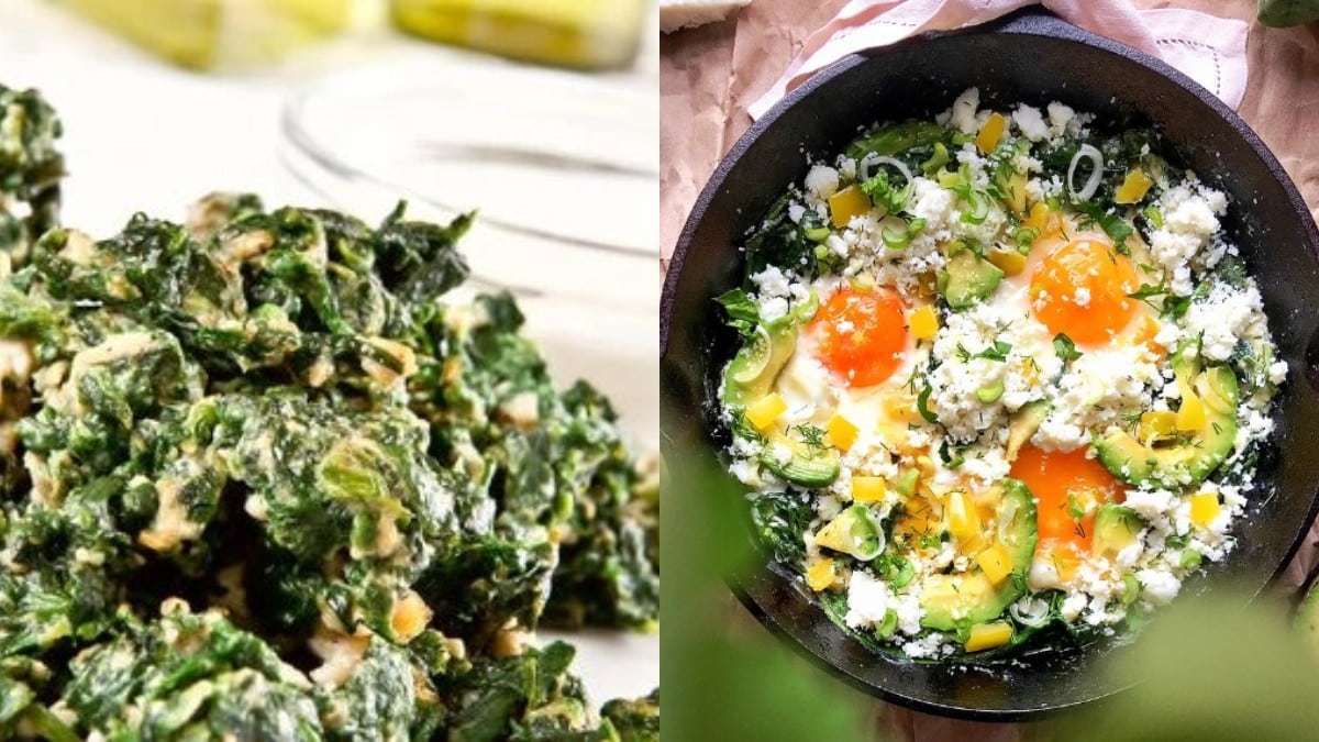 Brunch στο σπίτι: Αυγά χτυπητά στο τηγάνι με ξερό ανθότυρο και σπανάκι