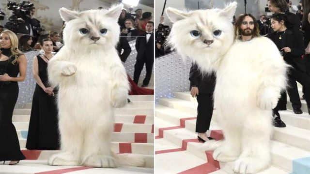 Τζάρεντ Λέτο: Μαγνήτισε τα βλέματα στο Met Gala – Εμφανίστηκε ντυμένος η γάτα του Karl Lagerfeld!