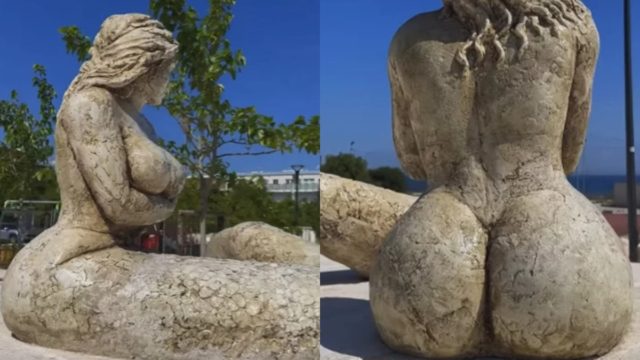 «Μοιάζουν με δύο στήθη από σιλικόνη…»: Χαμός στο Twitter με το άγαλμα γοργόνας που παρουσιάζεται χυμώδης με ανθρώπινα οπίσθια