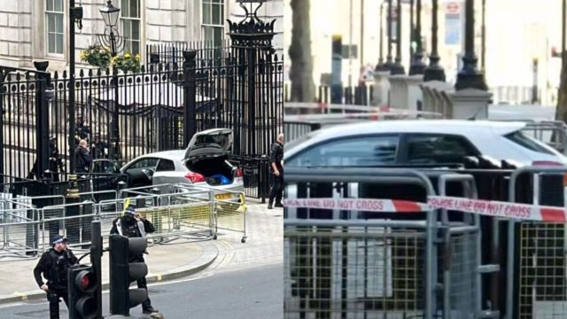 Σοκ στην Βρετανία: Aυτοκίνητο έπεσε πάνω στην πύλη της Ντάουνινγκ Στριτ