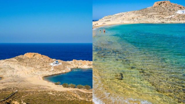 Χρυσαφένια άμμος και κρυστάλλινα νερά: Η παραλία ελληνικού νησιού που χωρίζεται στα δύο και ενθουσιάζει όποιον την επισκεφτεί