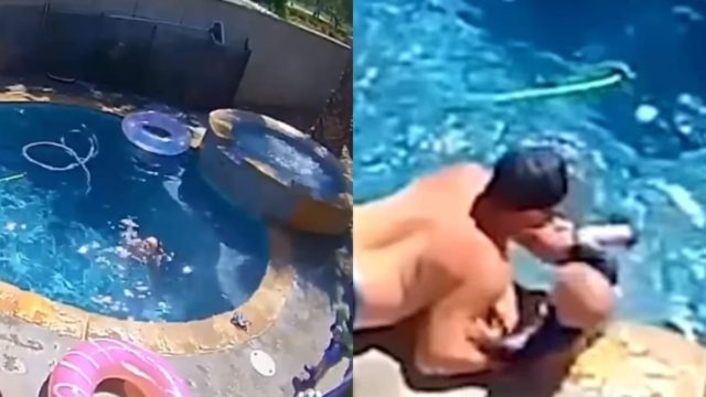 Αδιανόητο σκηνικό! Πατέρας σώζει το μωρό του στο παρατσακ από πνιγμό (video)