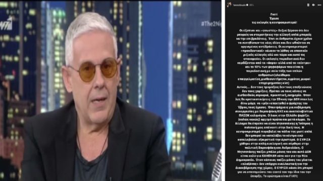 Τάσος Δούσης: «Η κεντροαριστερά πυροβολεί τα πόδια της! Ο ΣΥΡΙΖΑ χάθηκε και ο Μητσοτάκης παίζει μπάλα μόνος του» – Η μακροσκελής ανάρτηση του μετά το τέλος των αποτελεσμάτων (photo)