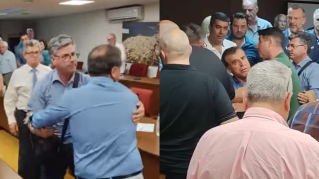 «Ποιος π@@@ης το είπε αυτό;»: Το «μάλε- βράσε» σε δημοτικό συμβούλιο της Κορίνθου – Πιάστηκαν στα χέρια (video)