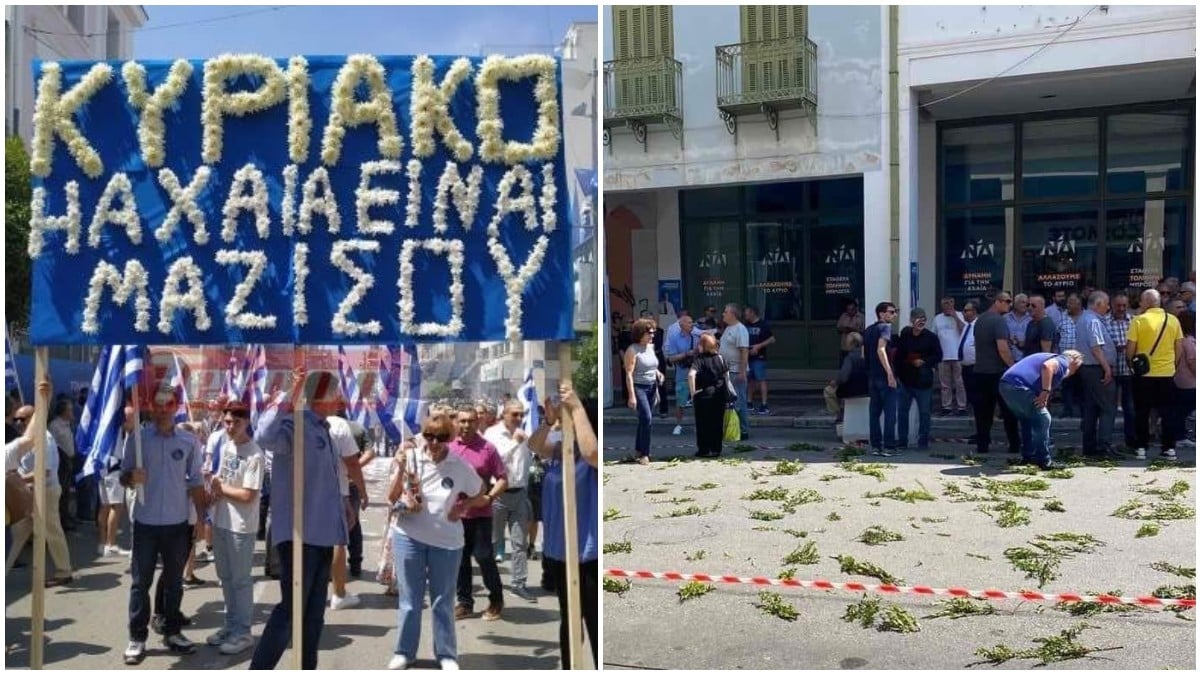 Μητσοτάκης στην Πάτρα: Του έριξαν λουλούδια και τον έραναν με… βάγια (video)