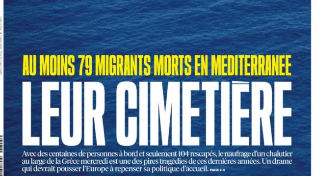 Ναυάγιο στην Πύλο: «Ο τάφος τους! Οι καταραμένοι της θάλασσας!» – Το συγκλονιστικό πρωτοσέλιδο της Liberation (photo)
