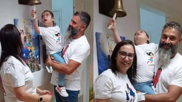Δάκρυα συγκίνησης: «Δοξαζω σε Θεέ μου ήσουν δίπλα μας και τελείωσε αυτό το μαρτύριο με αίσιο τέλος» – H μικρή Μοδέστια κέρδισε τη λευχαιμία και χτύπησε το καμπανάκι της νίκης