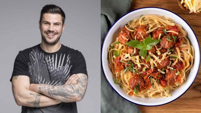 Vegan μακαρονάδα με κεφτεδάκια: Η θεσπέσια συνταγή του Άκη Πετρετζίκη και το κόλπο στο τηγάνισμα