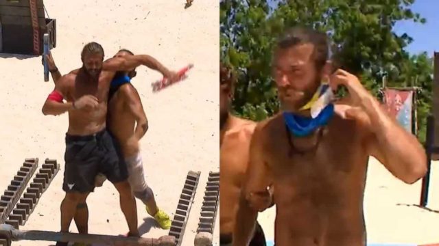 Survivor All Star: Σταμάτησε ο αγώνας – Με κολάρο στο νοσοκομείο ο Μπάρτζης μετά από αγκωνιά του Βασάλου! (video)