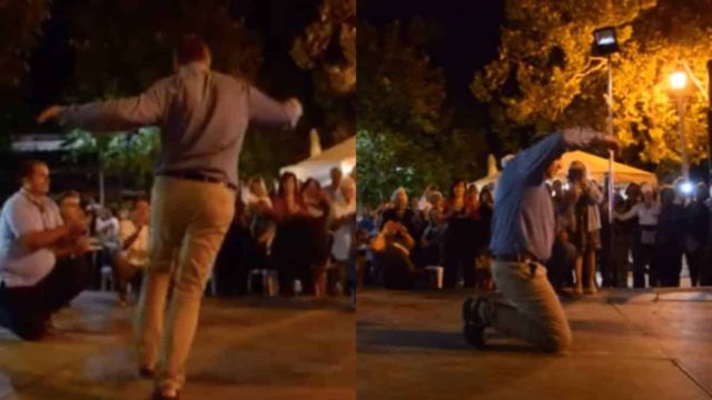 «Βαρύς και ασήκωτος» ηθοποιός μερακλώνει με ζεϊμπέκικο στη μέση της πλατείας και ξεσηκώνει όλο το χωριό!