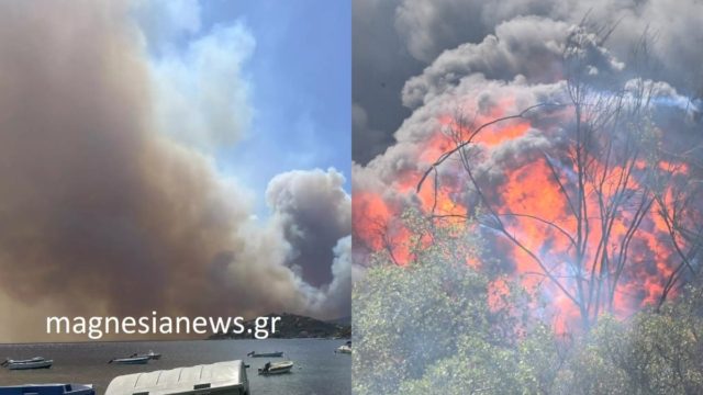 «Πύρινη λαίλαπα» στην Μαγνησία: Εκρήξεις από βλήματα της Πολεμικής Αεροπορίας στη Νέα Αγχιάλο – Δραματικές ώρες για τους κατοίκους