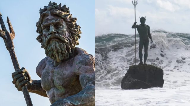 Το παράξενο άγαλμα του Ποσειδώνα που δεσπόζει στην μέση της θάλασσας και δεν είναι πάντα ορατό (video)