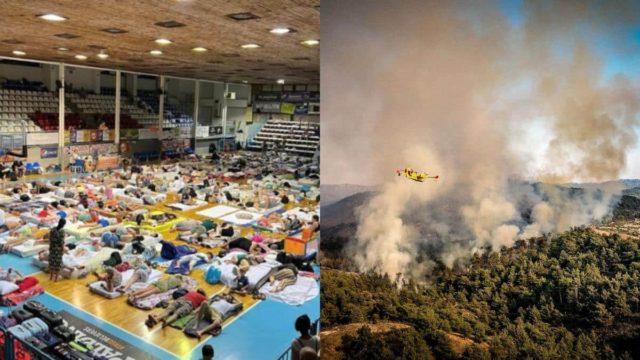 Η Ρόδος ανοίγει την «αγκαλιά» της – Σε γήπεδα, σχολεία και πλοία φιλοξενούνται τουρίστες και πυρόπληκτοι