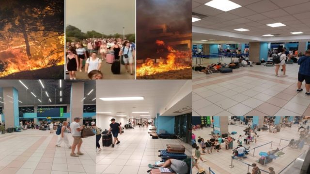 Φωτιά στη Ρόδο: «Όπου φύγει-φύγει»! Η μεγάλη εκκένωση από ξένες αεροπορικές εταιρείες – Το αδιαχώρητο στο αεροδρόμιο – Δίνουν και παίρνουν τα βίντεο που δείχνουν την τραγική κατάσταση