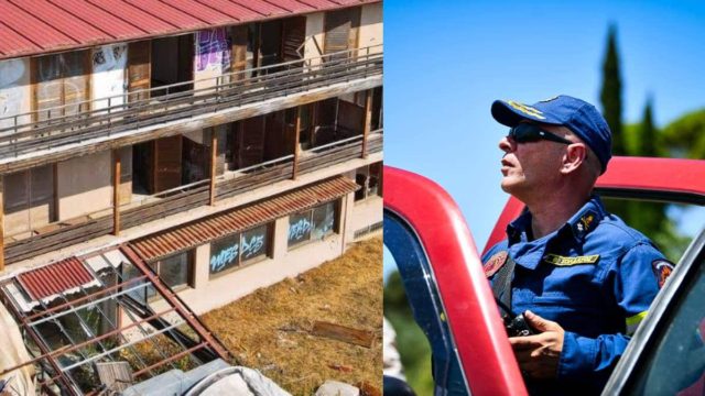 Φωτιά στην Κηφισιά – Καίγεται το εγκαταλελειμμένο ξενοδοχείο «Grand Chalet»