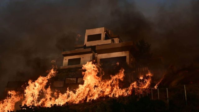 Έκκληση για εναέρια από τον αντιδήμαρχο Μεγαρέων: «Η φωτιά έχει φτάσει περίπου στα 100 μέτρα από τον κεντρικό δρόμο – Ούτε αεροπλάνα ούτε τίποτα δεν επιχείρησε» (video)