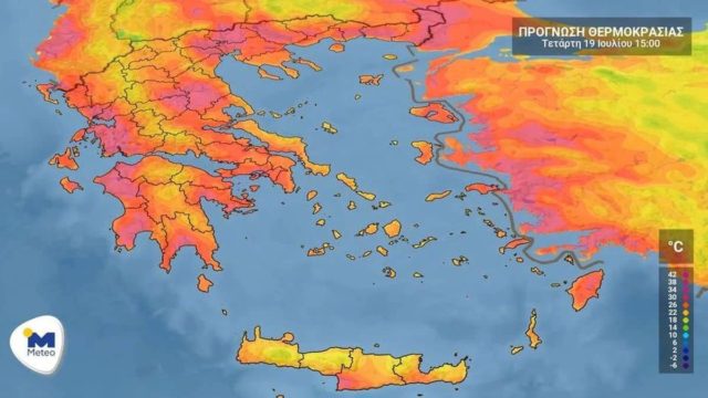 Καιρός σήμερα (19/07): Ισχυρά μελτέμια με 7 μποφόρ στην Αττική – Τι να περιμένουμε 24 ώρες πριν τα 44αρια του καύσωνα;