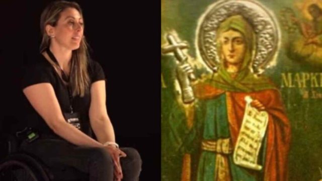 Το τάμα της Κέλλυς Λουφάκη: Θα προσκυνήσει την εικόνα της Αγίας Μαρκέλλας διανύοντας 40 χιλιόμετρα με το αναπηρικό της αμαξίδιο