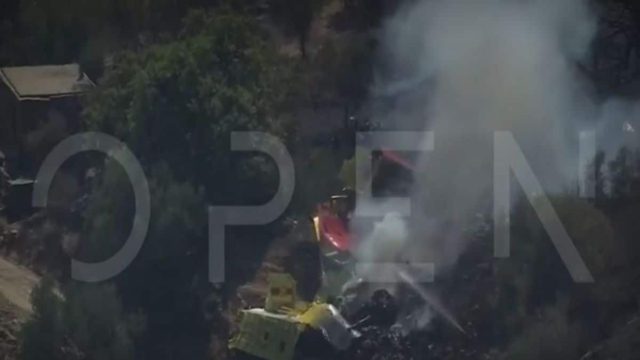Πτώση canadair στην Κάρυστο: Οι πρώτες εικόνες από το σημείο της τραγωδίας