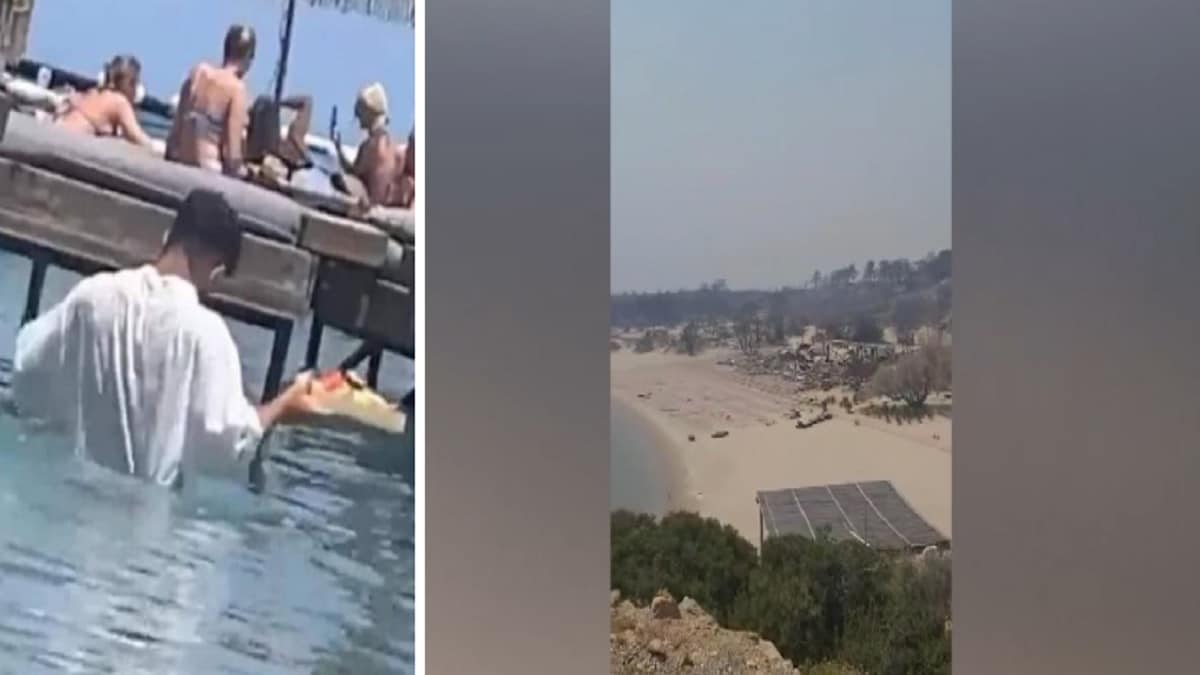 Φωτιά στη Ρόδο: Καταστροφές στο γνωστό beach bar με τον σερβιτόρο “δύτη” και τις παράνομες κατασκευές εντός της θάλασσας