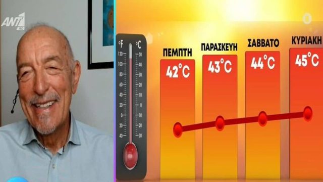 Τάσος Αρνιακός: «45αρια σε περιοχές που δεν φαντάζεστε! 3 εβδομάδες πάνω από τους 40 βαθμούς»: Ο καύσωνας έφτασε!