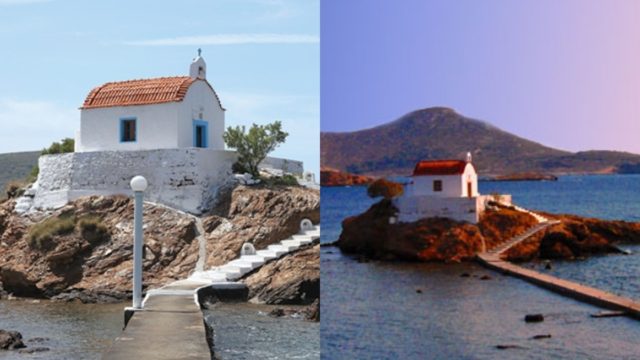 Άγιος Ισίδωρος: Το μικρό εκκλησάκι της Λέρου που μοιάζει να αναδύεται από ένα βράχο μέσα στη θάλασσα (video)