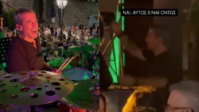 Παθιασμένος με τα ντραμς ο Ανδρέας Λοβέρδος: Έπαιξε μουσική σε πανηγύρι και αποθεώθηκε – «Εμείς ήρθαμε για τον Λοβέρδο!» (video)