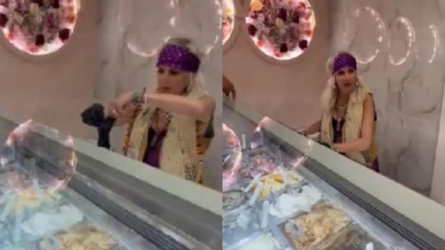 «Όσο έχω…χωνί, θα σας τραγουδάω»: Άφησε το μικρόφωνο η Άννα Βίσση και έγινε παγωτατζού στην Κέρκυρα (video)