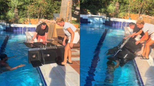 «Θρίλερ» για Κόνι Μεταξά και Μάριο Καπότση: Η στιγμή που το μπάρμπεκιου πέφτει στην πισίνα – Έκανε τον σταυρό του ο Λευτέρης Πανταζής!