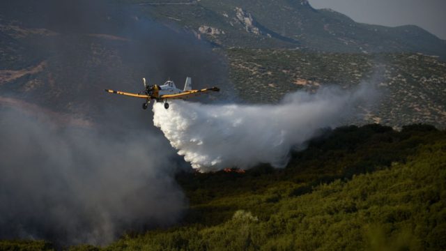 Νέα φωτιά στην Κάρυστο: Μεγάλη επιχείρηση της Πυροσβεστικής – Σηκώθηκαν και εναέρια