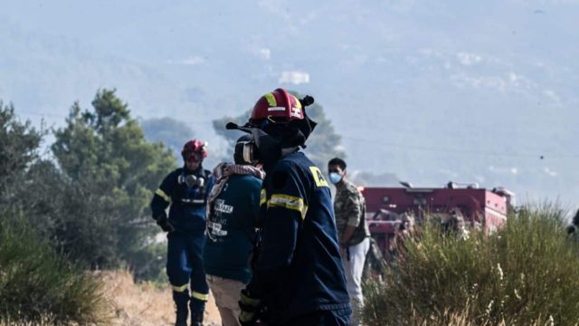 Φωτιά στο Ολυμπιακό Χωριό – Επιχειρούν επίγειες δυνάμεις της Πυροσβεστικής