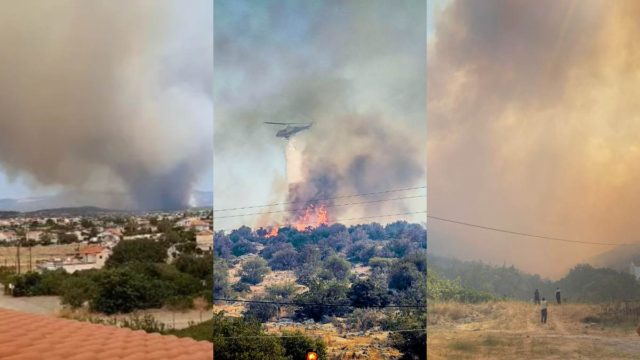 Σε πύρινο κλοιό Εύβοια, Βοιωτία, Αλεξανδρούπολη: Οι φλόγες «γλείφουν» τα σπίτια – Φτάνουν τα 9 μποφόρ οι άνεμοι (videos)