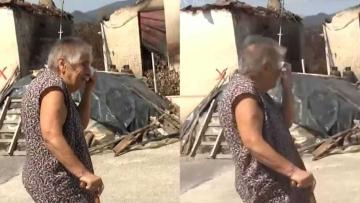 «Τώρα πώς θα το κάνω πάλι;»: Ξέσπασε σε λυγμούς η γιαγιά Ζωή που έχασε το σπίτι της στη φωτιά στον Έβρο
