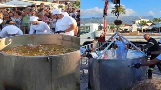 Στο βιβλίο Guinness η Σητεία: Έφτιαξαν τη μεγαλύτερη κακαβιά στον κόσμο και έσπασαν το ρεκόρ της Ισπανίας