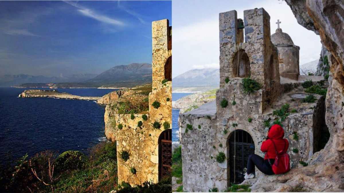 Αγήτρια: Το άγνωστο εκκλησάκι της Μάνης που «κρύβεται» μεταξύ γκρεμού και θάλασσας με το μαγευτικό ηλιοβασίλεμα