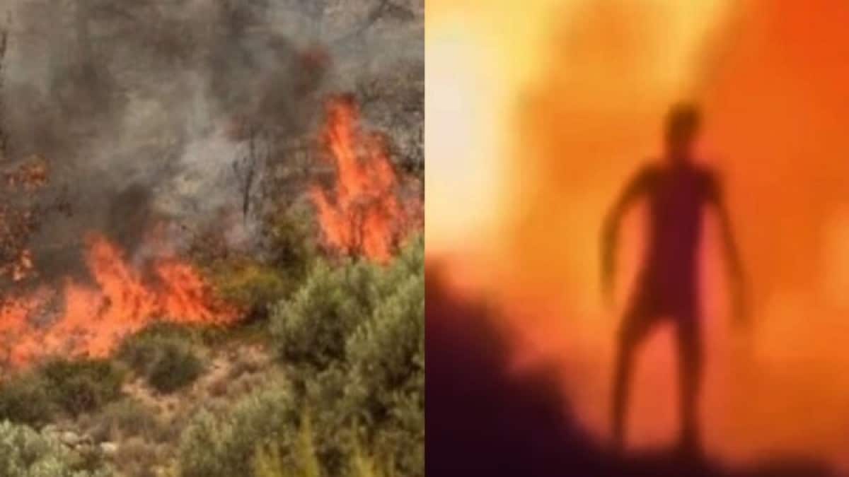 Μυστήριο με την σκιά: Ανατριχιαστικό βίντεο δείχνει μια ανθρωπόμορφη φιγούρα να περπατά αλώβητη μέσα από φωτιά!