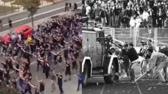 Όταν οπαδοί της Ντιναμό Ζάγκρεμπ έκαναν «παρέλαση» με ναζιστικούς χαιρετισμούς – Ποιοι είναι οι ακροδεξιοί «Bad Blue Boys» (video)