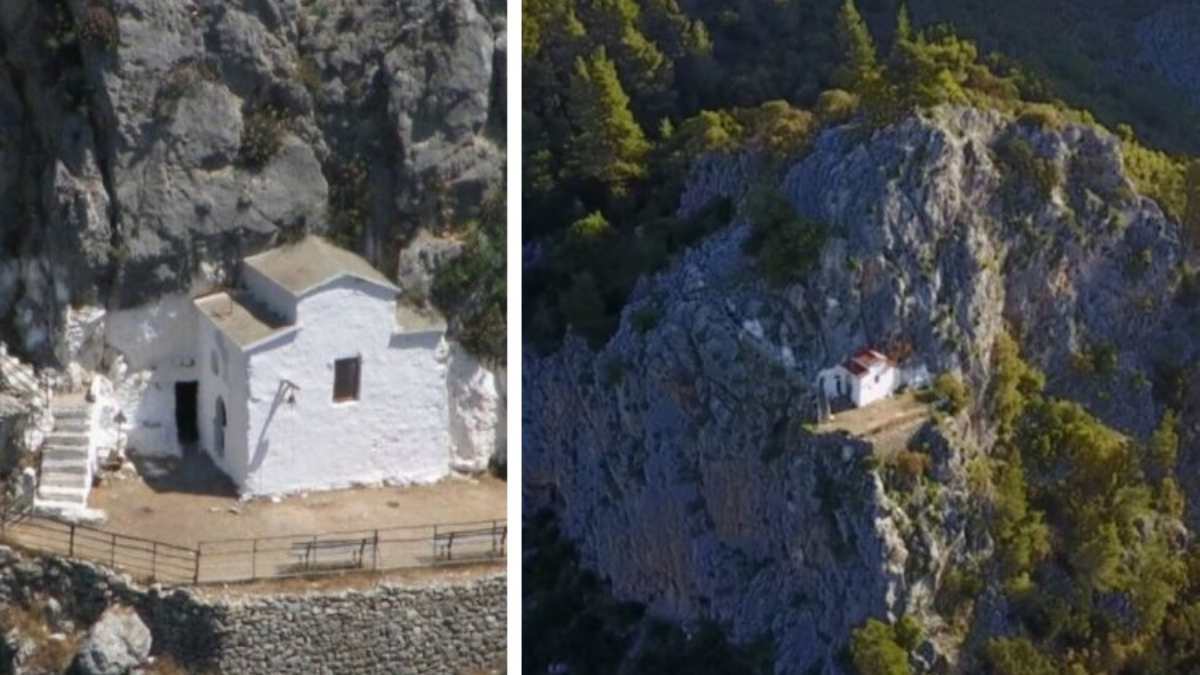 Πάρνηθα: Κλέβει τις εντυπώσεις το εκκλησάκι της Αγίας Μαρίνας χτισμένο πάνω στο βράχο