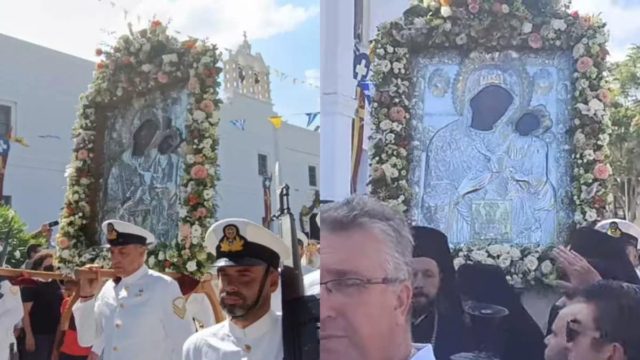 Παναγία Εκατονταπυλιανή: Γιορτάστηκε με λαμπρότητα η Κοίμηση της Θεοτόκου στον ιερό ναό της Πάρου (video)