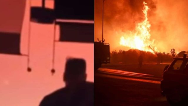 Συγκλονιστικές εικόνες: Λεωφορείο με πυροσβέστες περνά μέσα από τις φλόγες στην Αλεξανδρούπολη