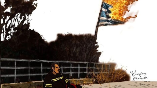 «Πόσο ακόμα;» – “Ραγίζει” καρδιές το σκίτσο του Βαγγέλη Σοφικίτη για τις πυρκαγιές στην Ελλάδα (photo)