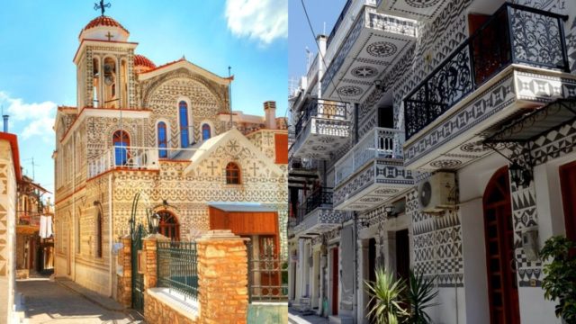 Το «περίτεχνο» χωριό ελληνικού νησιού που μοιάζει σαν να έχει ξεπηδήξει από πίνακα ζωγραφικής