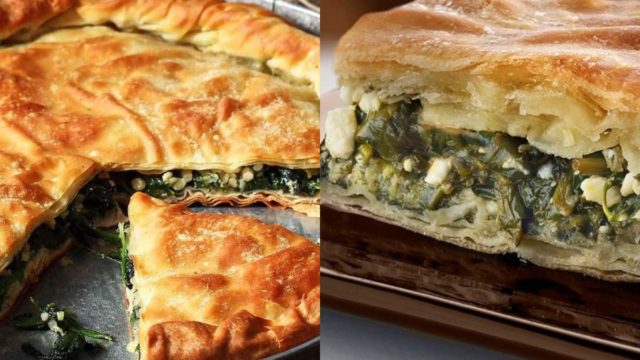 Καλοκαιρινή σπανακόπιτα με χρυσαφένιο φύλλο, μυρωδικά και τυρί φέτα