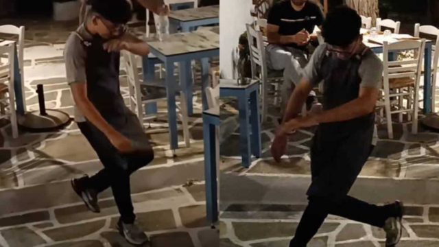 «Γονάτισε» όλη την ταβέρνα: Το ζεϊμπέκικο του σερβιτόρου στην Πάρο που έγινε viral μέσα σε λίγες ώρες!