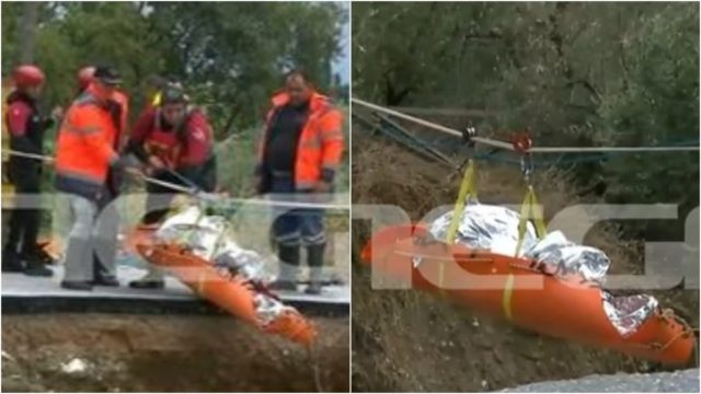 Το ευχάριστο της ημέρας: Διέδωσαν τον οδηγό που εγκλωβίστηκε σε δρόμο που κατέρρευσε στο Πήλιο – Καρέ-καρέ η αερομεταφορά του (video)