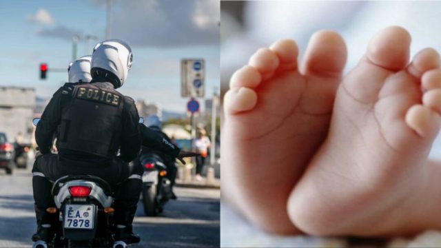 «Γέφυρα» ζωής από ήρωες αστυνομικούς: Μετέφεραν μωράκι 9 μηνών στο νοσοκομείο μέσα σε 15 λεπτά