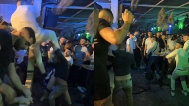 Ασύλληπτο ξύλο σε Iive του Light: Μπουνιές και σπασμένα ποτήρια σε κεφάλια (video)