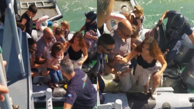 Κακοκαιρία Daniel: Απεγκλωβισμός δια θαλάσσης από την παραλία Χορευτό στο Πήλιο (φωτο)